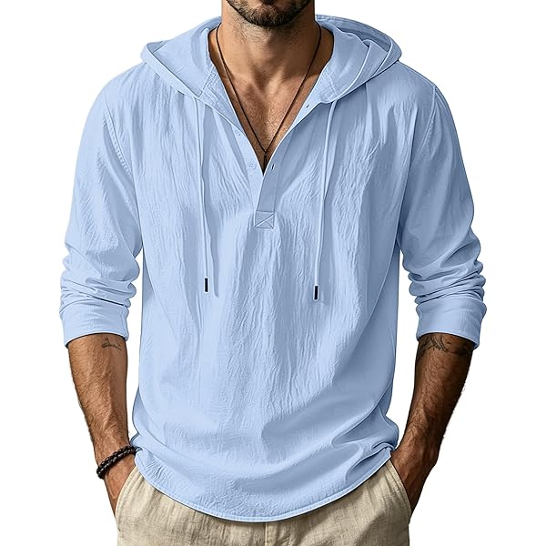 【HTS】COTTON LINEN HOODED PULL SHIRT 61jJkn70UYL._AC_UY350_.jpg